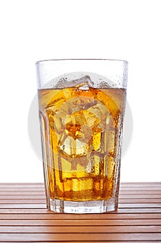 Glass of ice tea with lemon