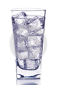 Glass with ice water