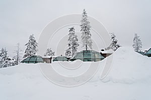 Glass igloo in Lapland near Sirkka, Finland