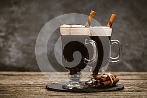 Glass of Irish coffee