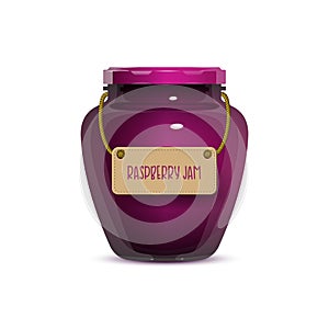 Glass Jam Jar on White Background