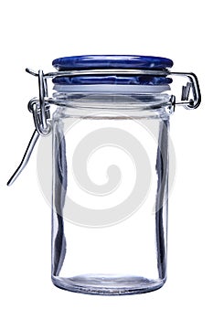 Glass Jar Empty Can Closed Isolated