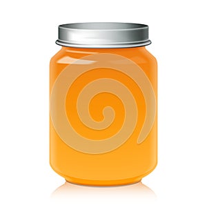 Glass Jar For Honey, Jam, Jelly or Baby Food Puree Mock Up Template