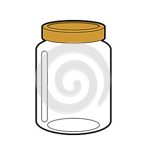 Glass jar isolated. Mason Jar Half Gallon. vector illustration