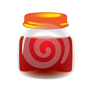 Glass jar with jam