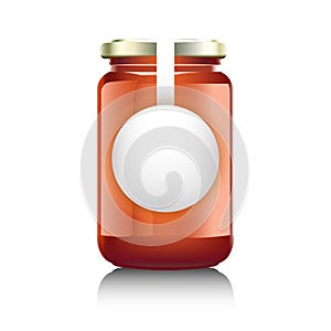 Glass jar with jam