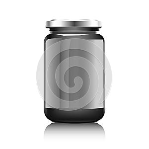 Glass jar with jam,