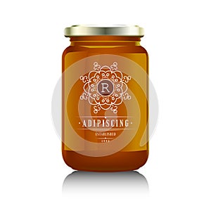 Glass jar with jam