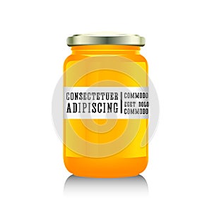 Glass jar with jam