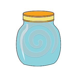 Glass jar and lid clip art illustration vector islated