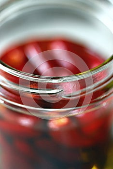 Glass jar of preserve