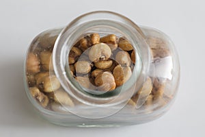 Glass jar with toasted corn