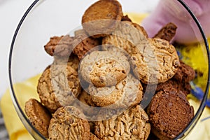 Glass jars with biscuit