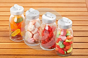 Glass jars of candies