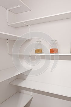 Glass jars in pantry
