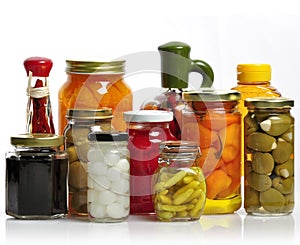 Glass Jars Of Preserved Food