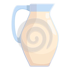 Glass jug goat milk icon cartoon vector. Food splash