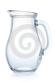 Glass jug on a white background