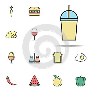 glass of juice colored icon. food icons universal set for web and mobile