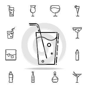 glass of juice with traw dusk icon. Drinks & Beverages icons universal set for web and mobile