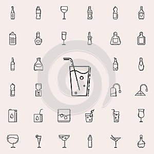 glass of juice with traw dusk icon. Drinks & Beverages icons universal set for web and mobile