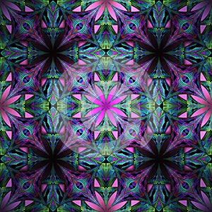 glass kaleidoscope square refract tile glow fractal glowing symmetrical pattern photo