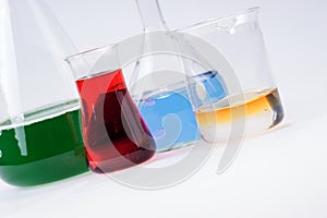 Glass laboratory apparatus with color water