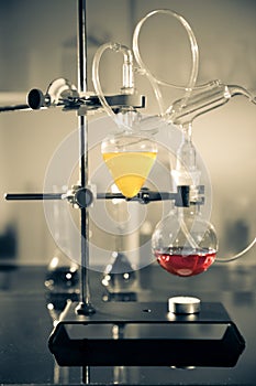 Glass laboratory apparatus photo