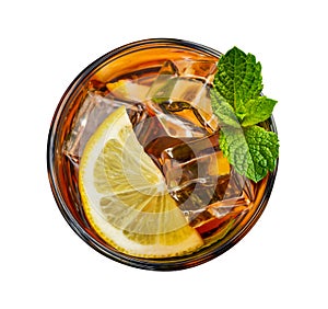 Glass of lemon ice tea