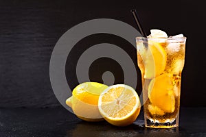 Glass of lemon iced tea