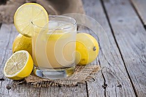 Glass with Lemon Juice