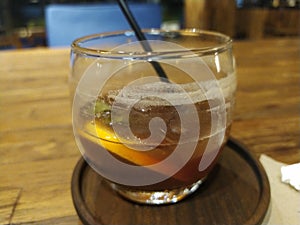 A glass of Lemon Tea Ice