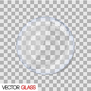 Glass lens illustration on a checkered background