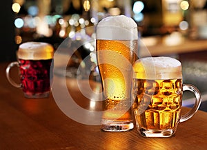 Glass of light beer.