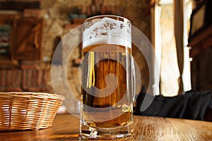 Glass of light beer