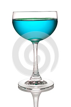 Glass of light blue cocktails
