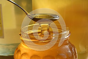 Glass of liquid honey