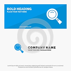 Glass, Look, Magnifying, Search SOlid Icon Website Banner and Business Logo Template