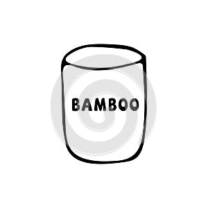 A glass made of bamboo. Bamboo cup