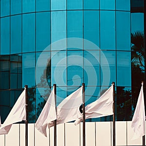 Glass made exterior design of a modern building stock photo