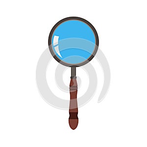 Glass magnifying icon vector search zoom illustration. Magnifier symbol magnify look