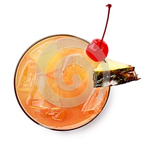 Glass of Mai tai cocktail