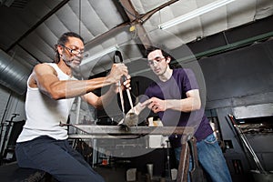 Glass Manufacturing Teamwork