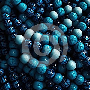 glass marbles blue perfectly connected photo pattern poster decor wallpaper design material