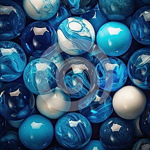 glass marbles blue perfectly connected photo pattern poster decor wallpaper design material