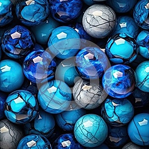 glass marbles blue perfectly connected photo pattern poster decor wallpaper design material