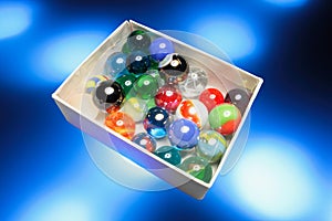 Glass Marbles in Box