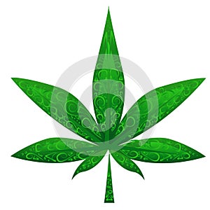 Glass marijuana leaf
