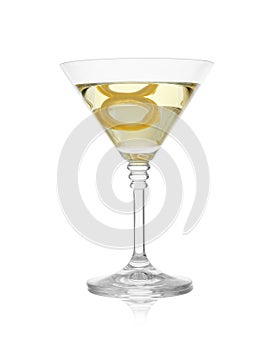 Glass of martini cocktail with lemon zest