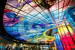 Glass masterpiece on the roof of Meilidao station in Kaohsiung ,Taiwan